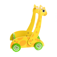 Giraffe cart of wooden toys,stroller,walker of wooden