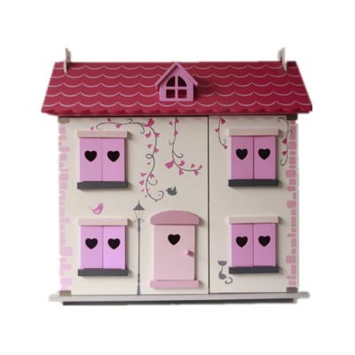 doll house pink house, wooden toys, girl gift