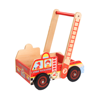 Wholesale wooden educational baby walker toy kids wooden baby walker with block