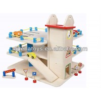 Wooden kids educational DIY Toys 3 Storey Garage