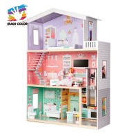 Petend Role Play Game Kids Big Wooden doll house toys new design kids wooden doll house toys W06A397