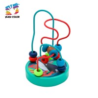 Brightly Colorful Mini Wire Roller Puzzle Counting Frames Circle Bead Maze Wooden Toy for Baby W11B267